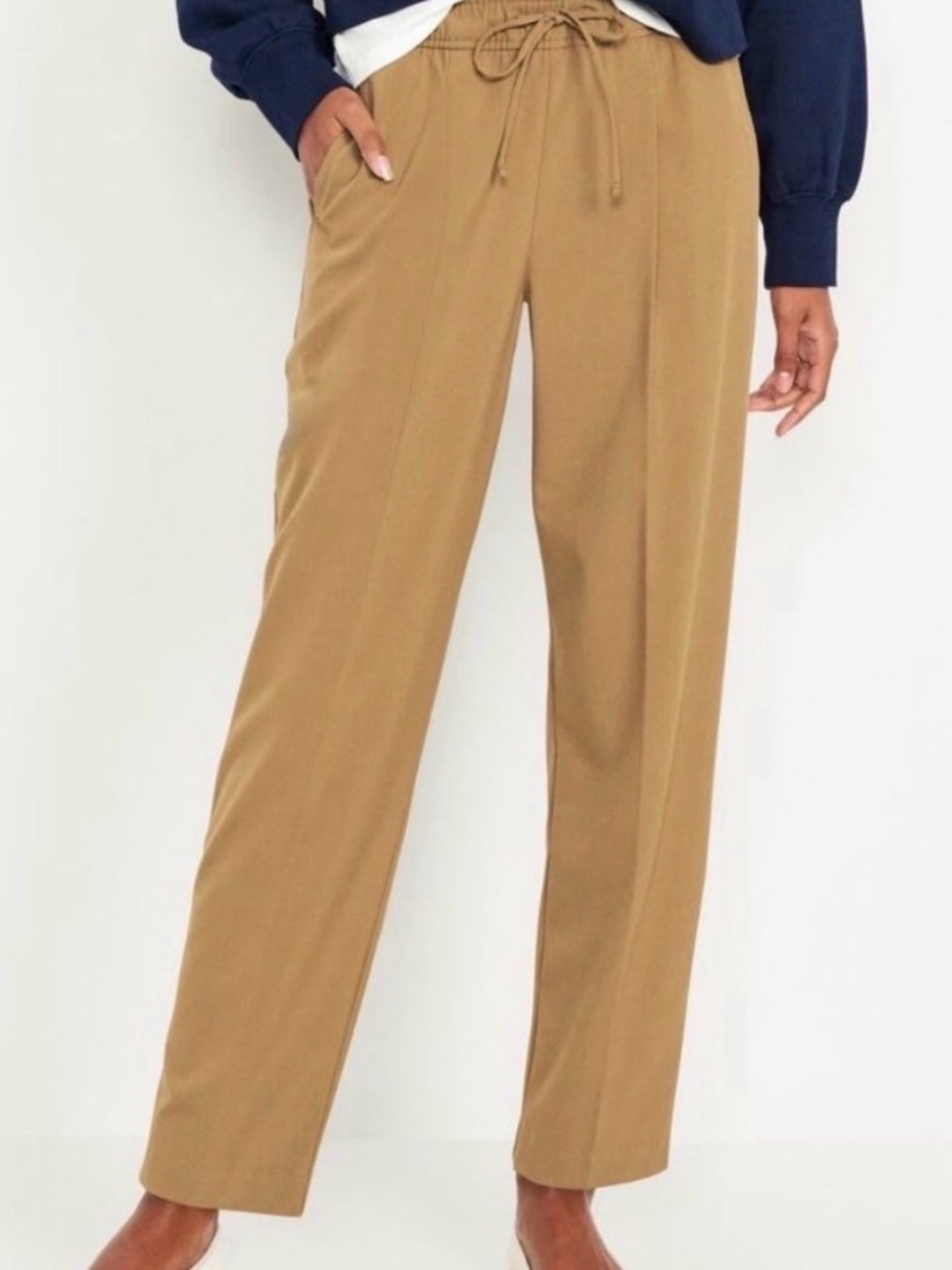 Old Navy Pants Size Medium High-Waisted Billie Straight Ankle Trouser Teakwood